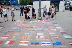 artista di strada ad Alexanderplatz